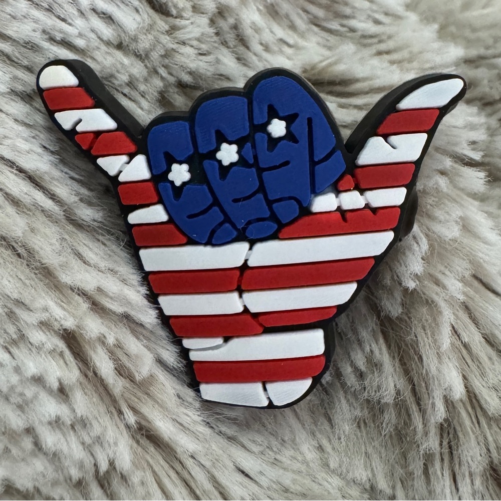 American Flag Shaka Shoe Charm 5/$20